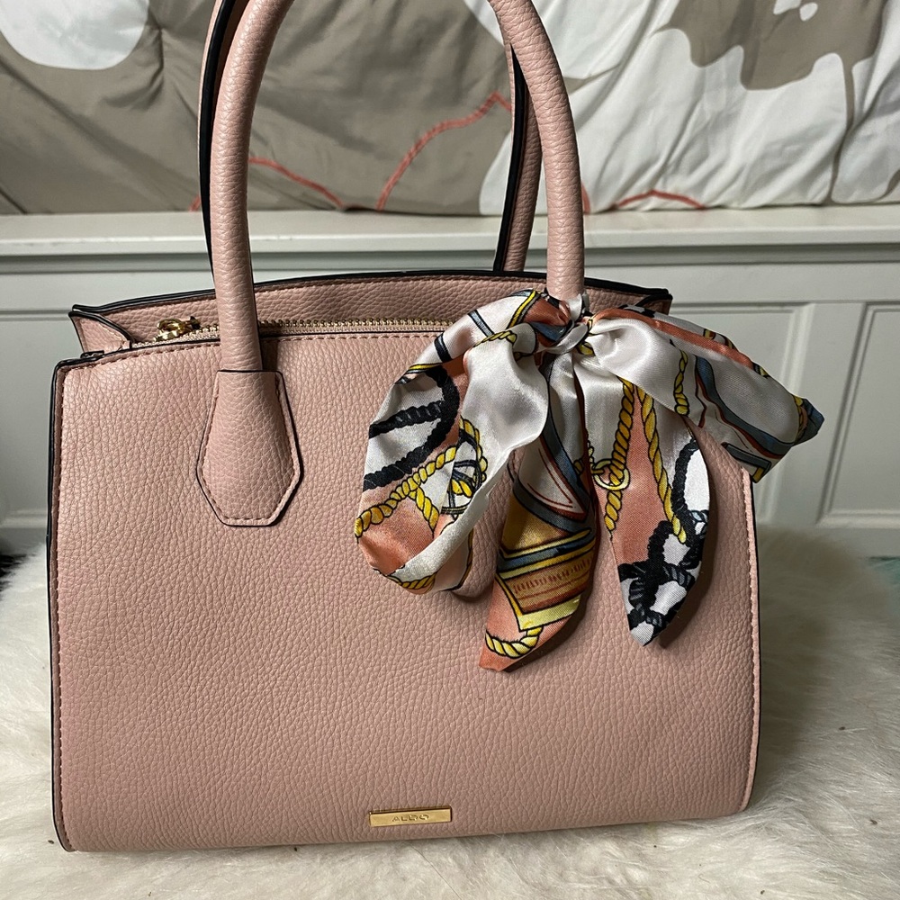 Pink Aldo bag with scarf